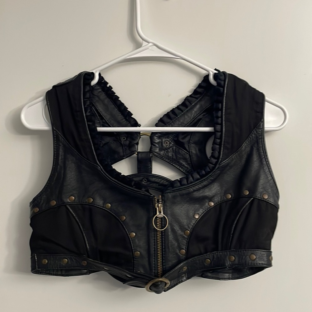 Leather Vest / Festival Bra Top